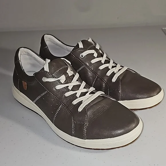 Josef Seibel Caren 01 Grigio Gray leather sneakers EUC* missing insole Nordstrom - Picture 9 of 16